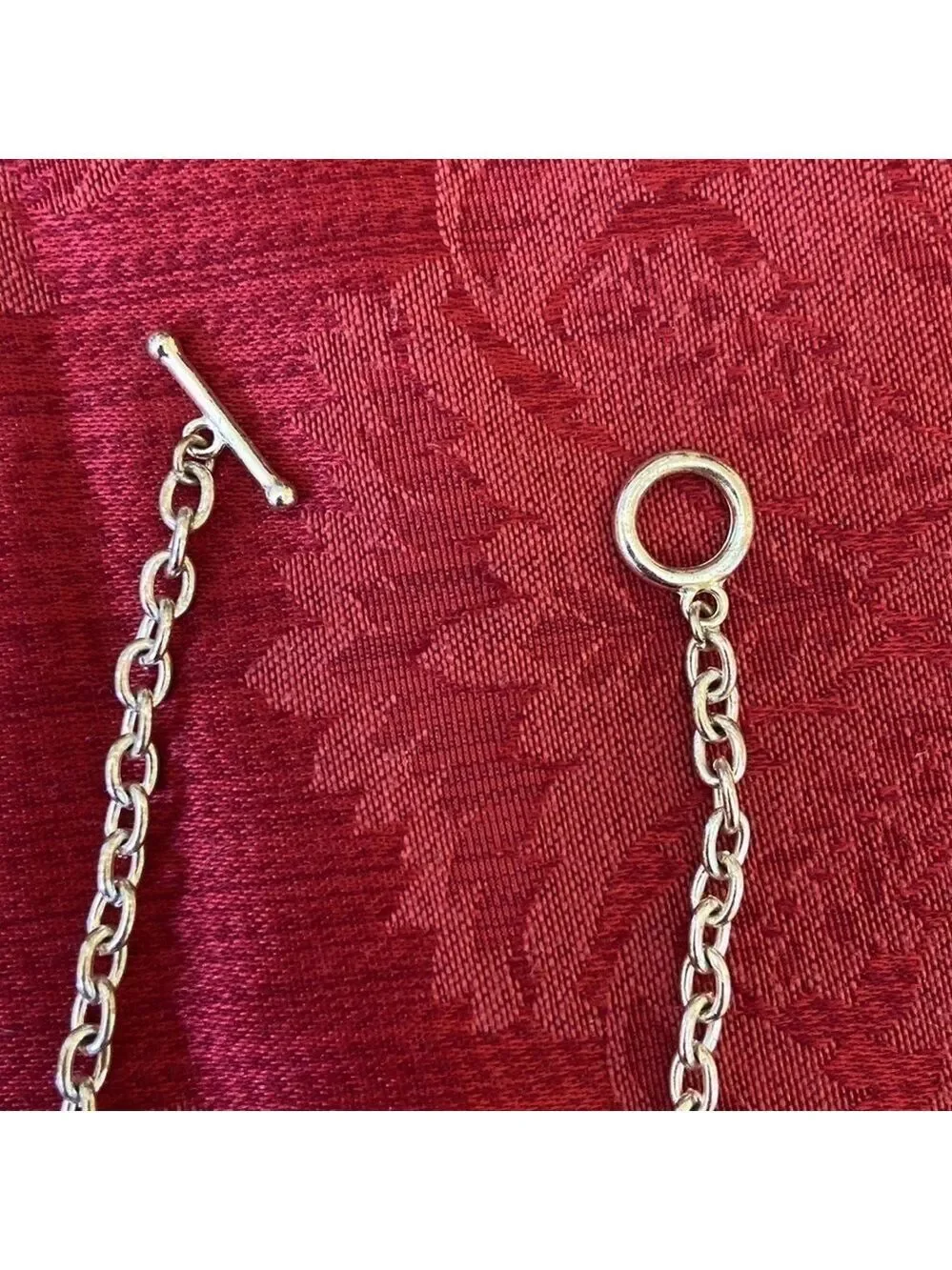 𝅺Letter A Heart Chunky Silver Chain Necklace